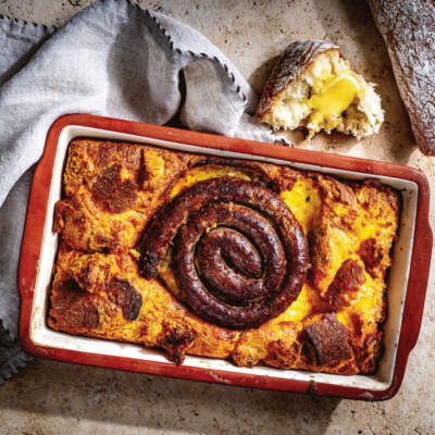 Boerewors ciabatta strata