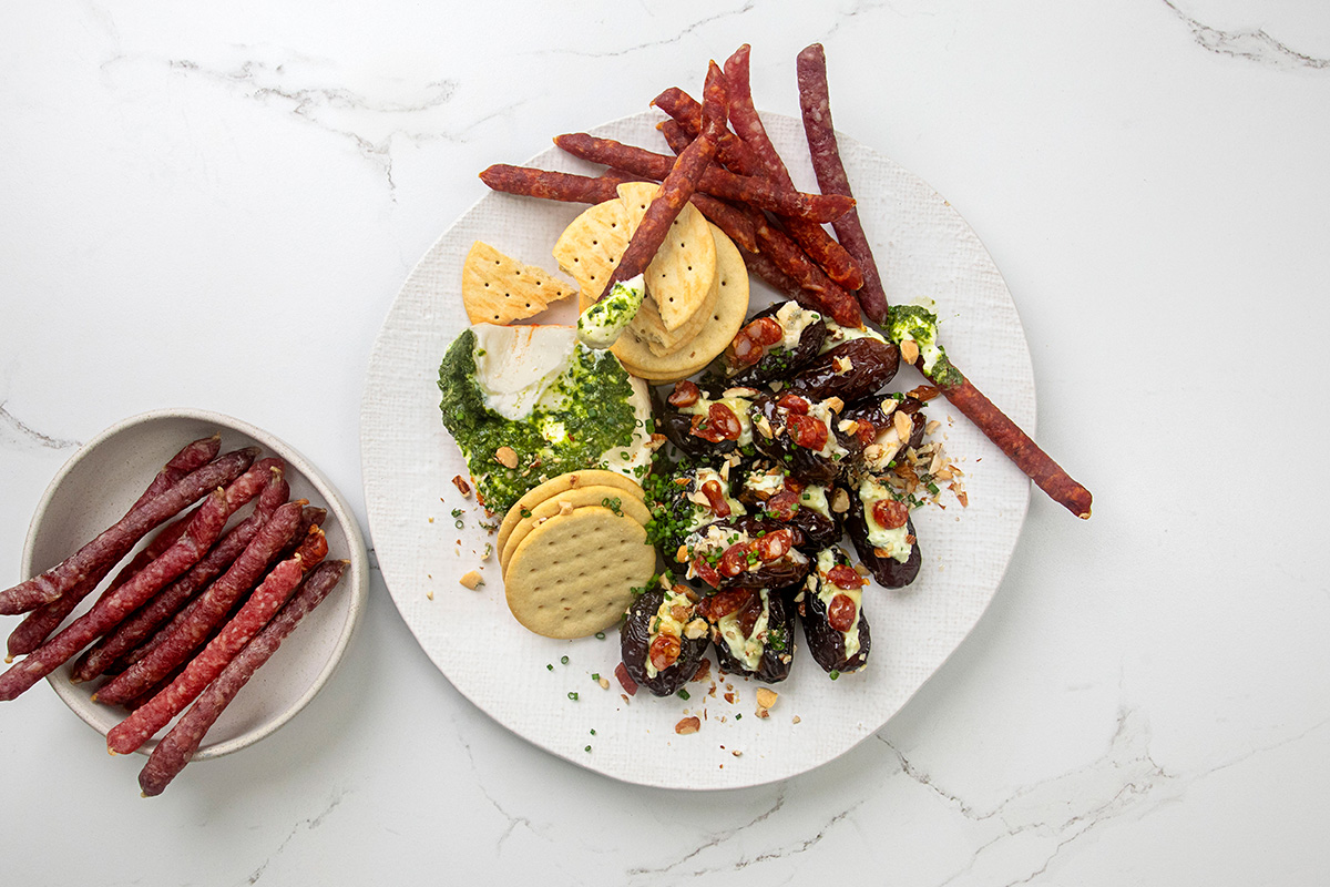 Salami-stuffed dates with honey | Woolworths TASTE