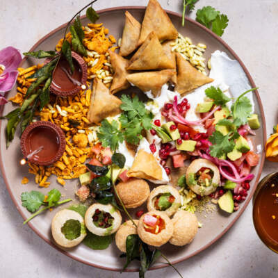 Chaat board with bhel puri