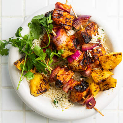 Chickpea tempeh skewers