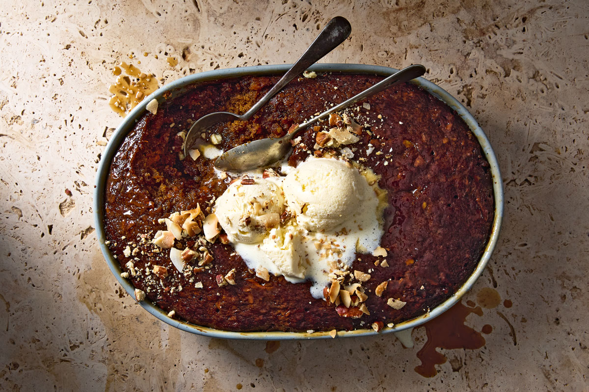 Sticky toffee carrot cake pudding
