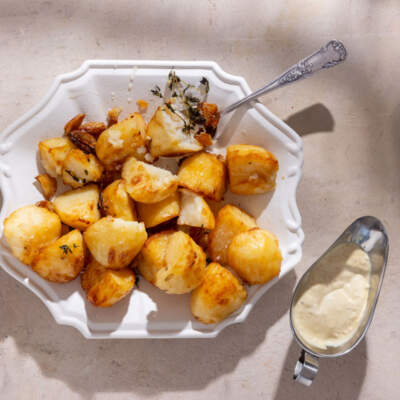 Fluffy duck-fat roast potatoes