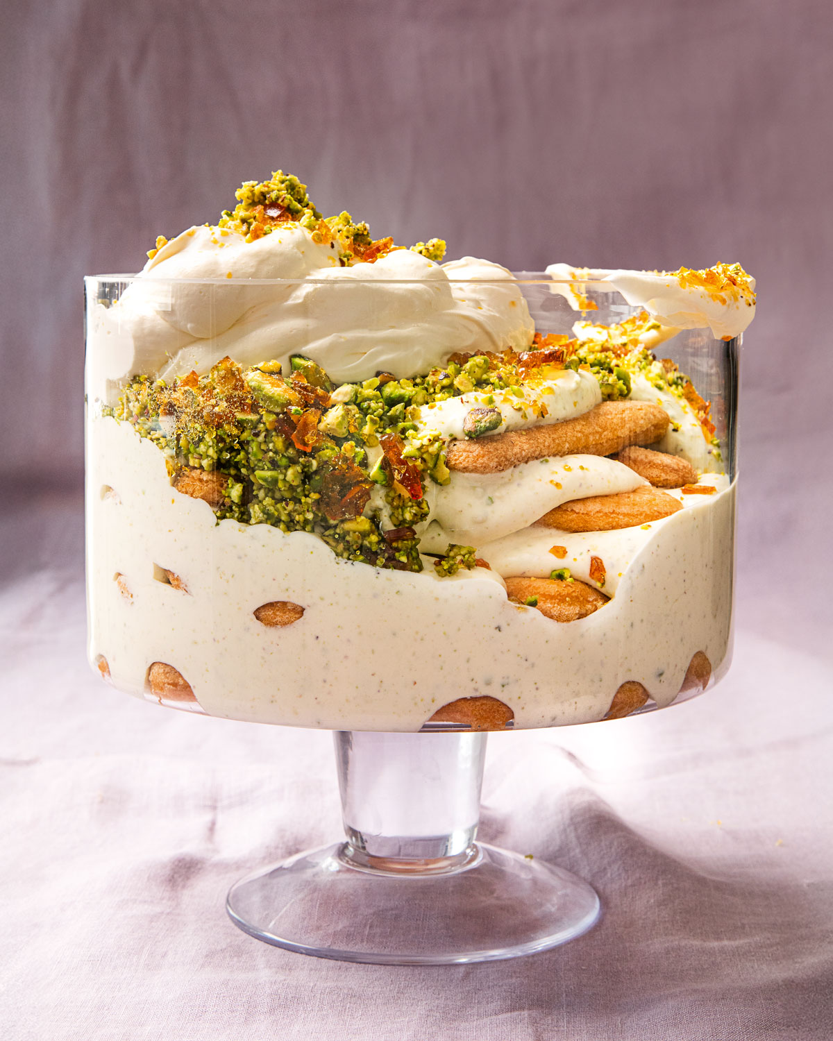 Pistachio-and-rose tiramisu