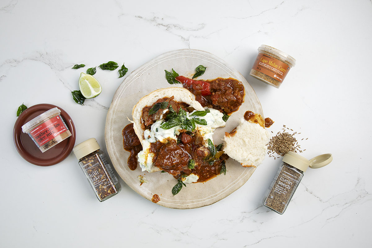 Durban lamb curry bunny chow