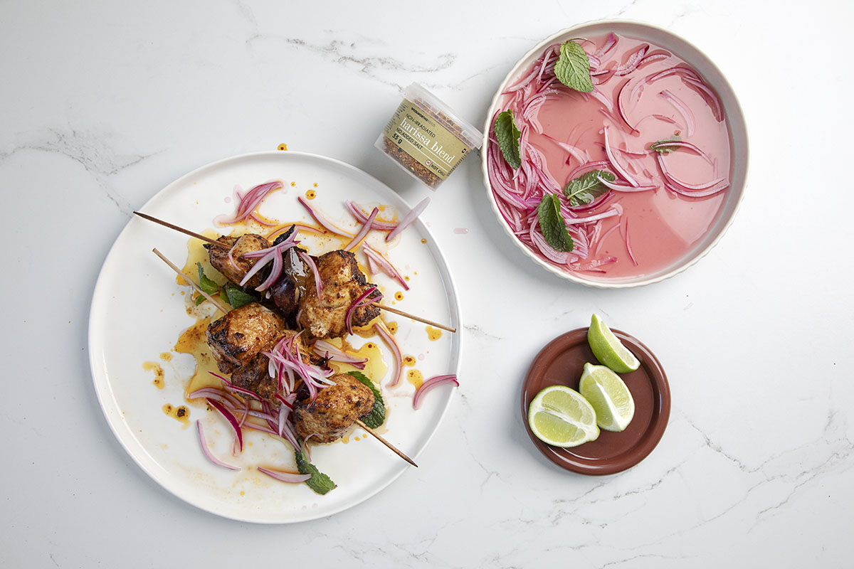 harissa chicken skewers