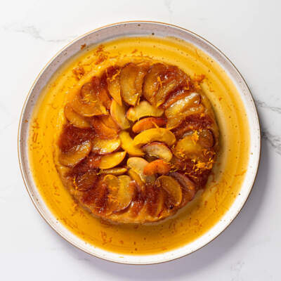 Stone fruit tarte tatin