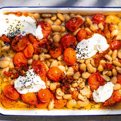 Butter beans with confit tomatoes