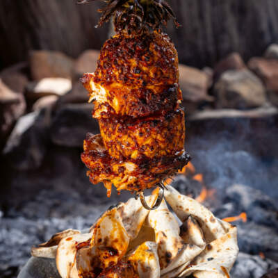 Chicken-and-pineapple kebab