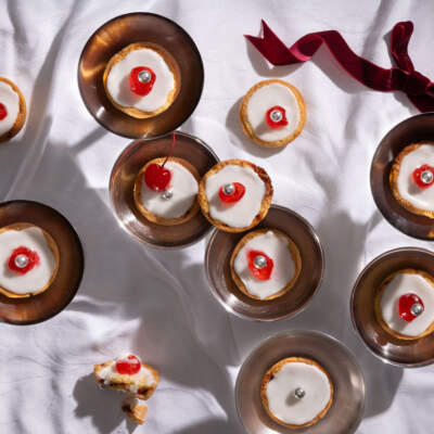 Glazed cherry Bakewell tarts