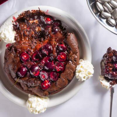 Gooey chocolate cherry cake