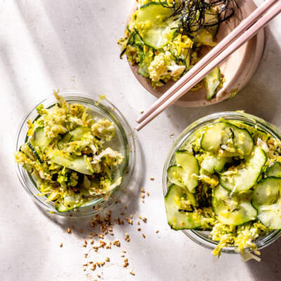 Green asazuke-inspired pickle