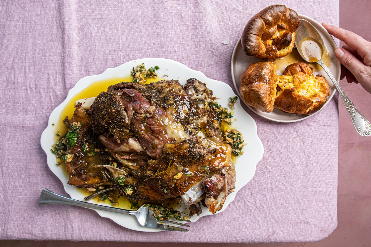 Overnight roasted lamb shoulder