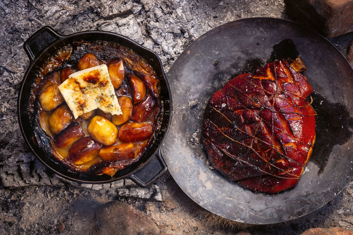 Rooibos-and-whisky-glazed gammon
