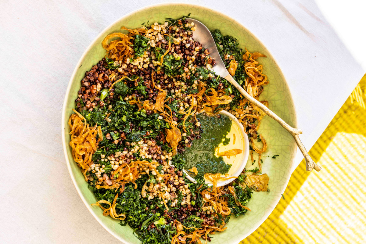 Sorghum salad with spinach | Woolworths TASTE