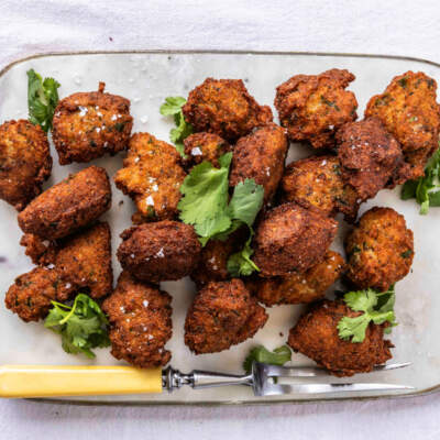 Spiced black-eyed pea fritters