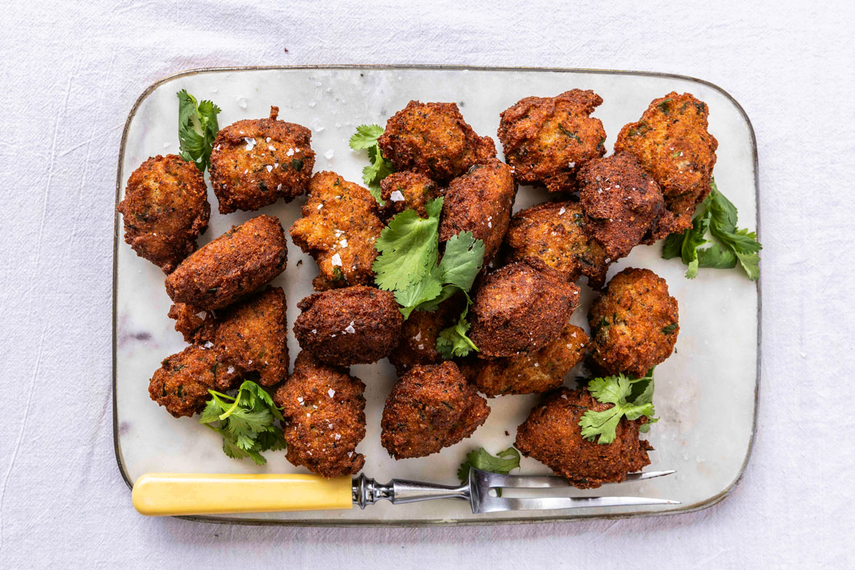 Spiced black-eyed pea fritters