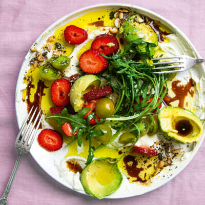 Strawberry, avocado and ricotta salad