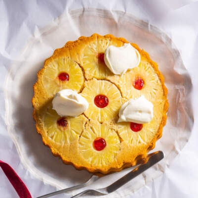 Upside-down pineapple-and-cherry cake
