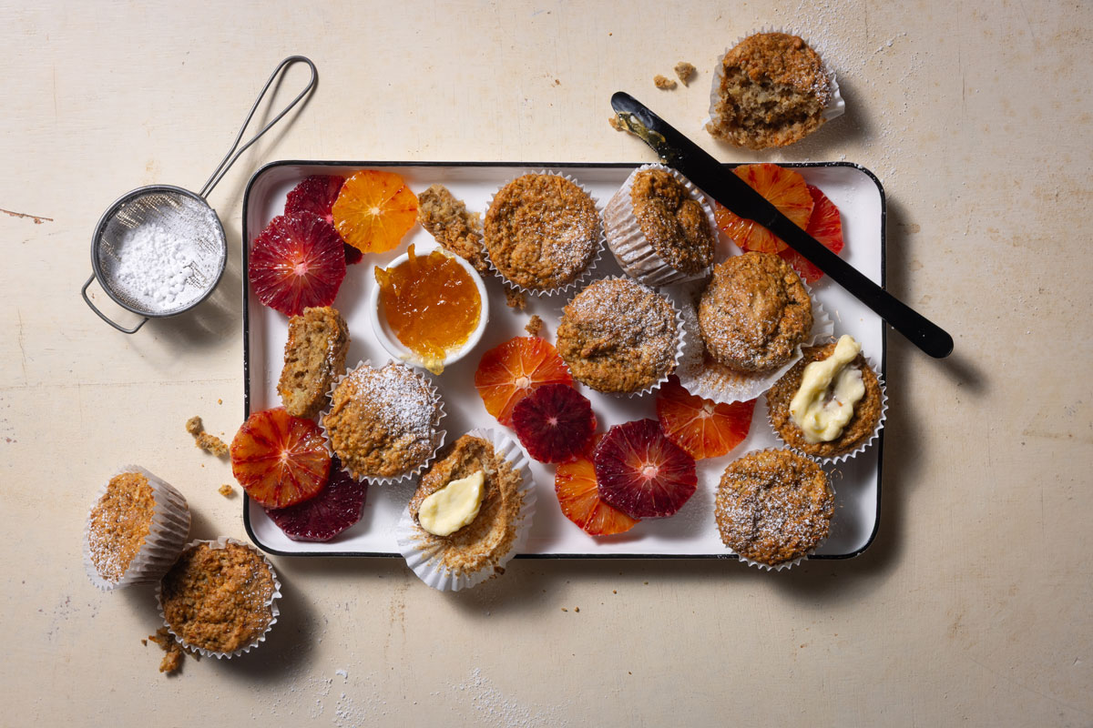 Blood orange chia seed muffins