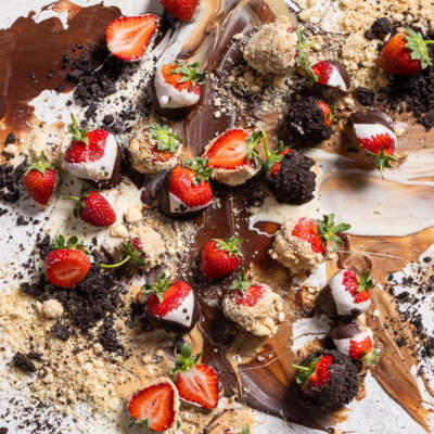 Dipped strawberry trio