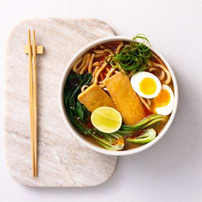 10-minute coconut-miso ramen bowl