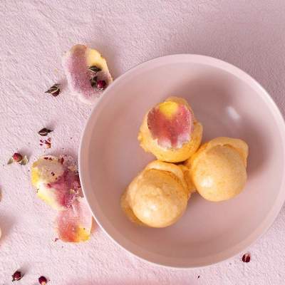 Peach-and-rose sorbet