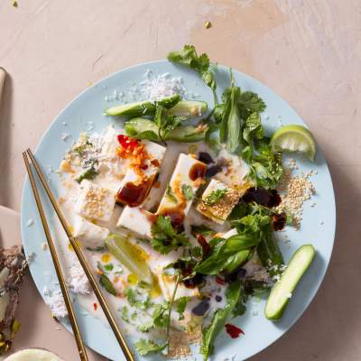 Silken tofu with fragrant coconut milk