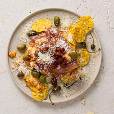 Grana Padano charcuterie nachos