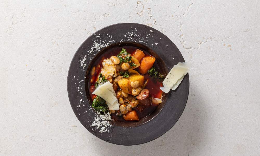 Grana Padano and chorizo stew