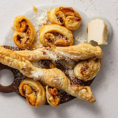 Grana Padano palmiers and savoury twists