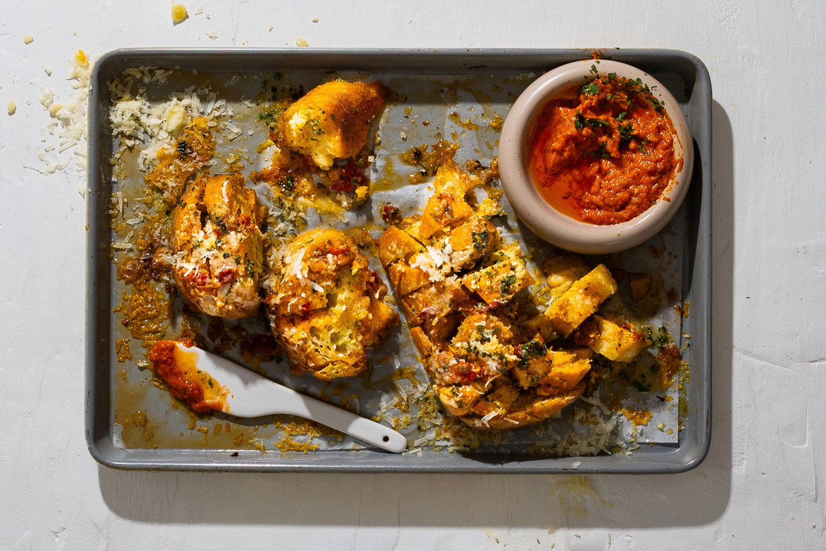 Grana Padano garlic bread