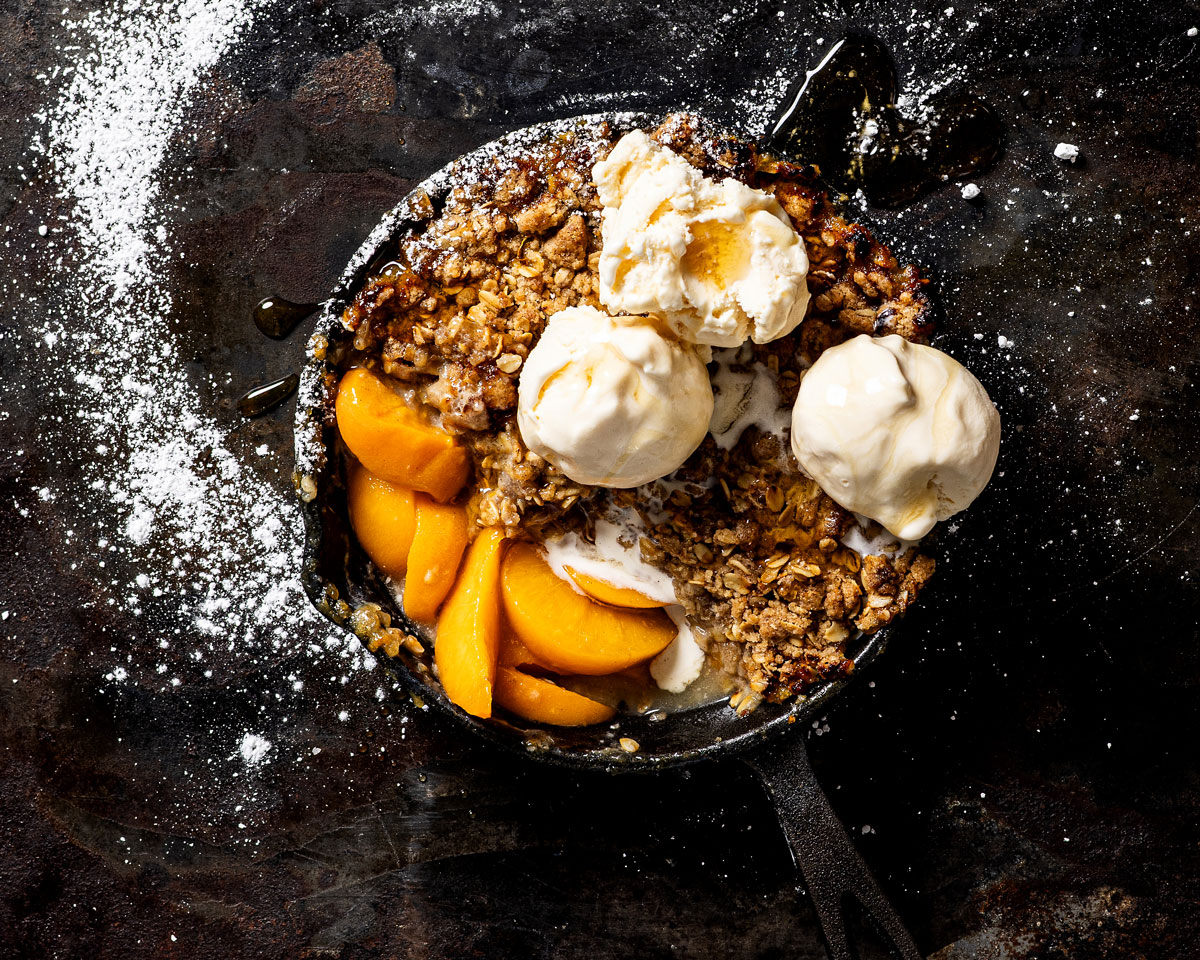 Canned peach crumble