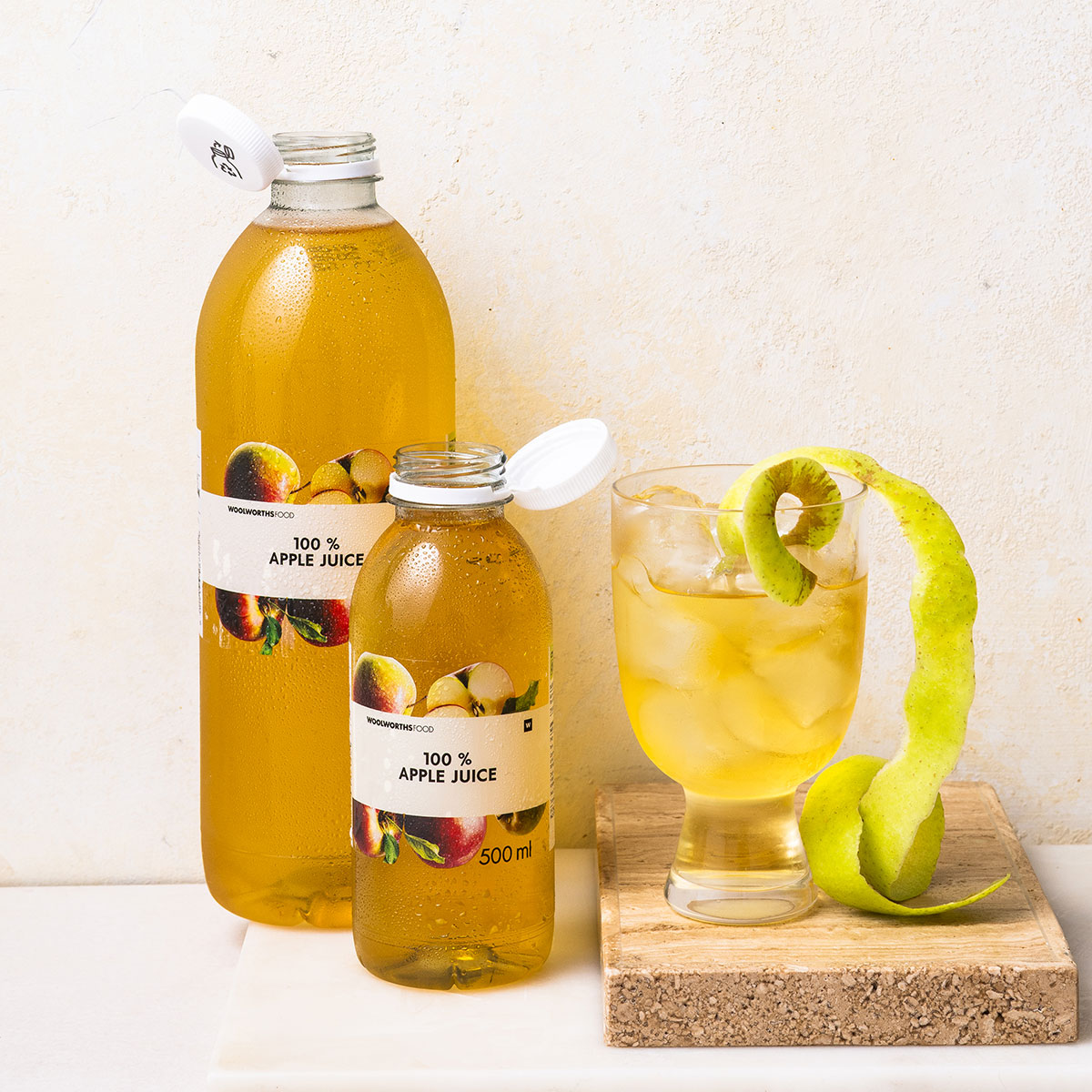 apple juice tethered cap bottles