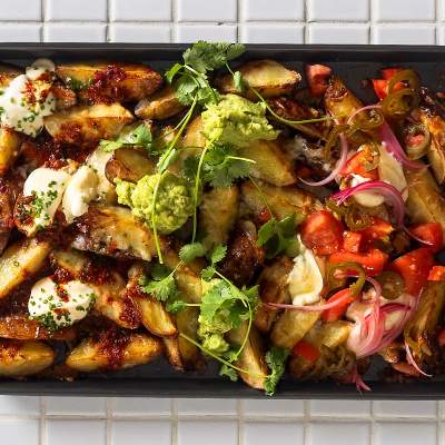 Red-skin potato nachos