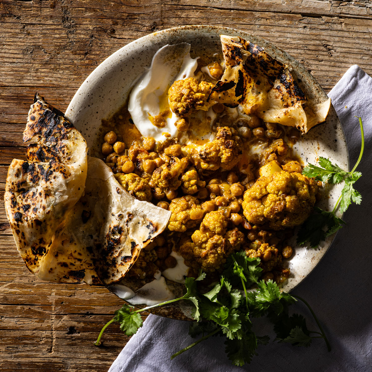 Chickpea-and-cauliflower curry