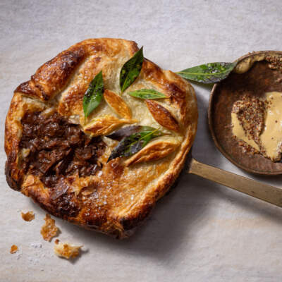 Pulled venison skillet pie