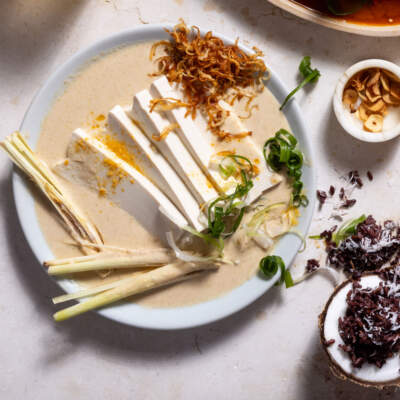 Tom kha tofu with coconut black rice