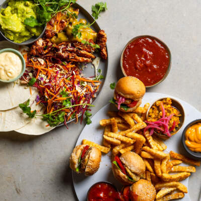 Bring-a-board night with woolies sliders, tacos, cheese and sweets
