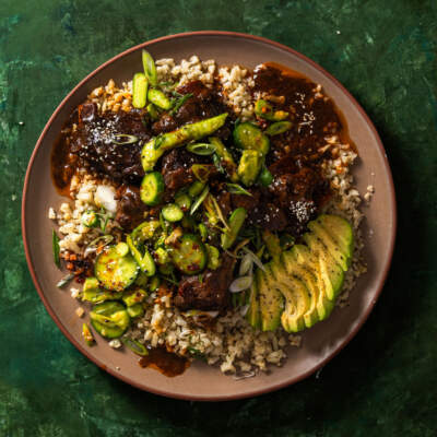 Cauliflower rice with Asian-style beef short ribs