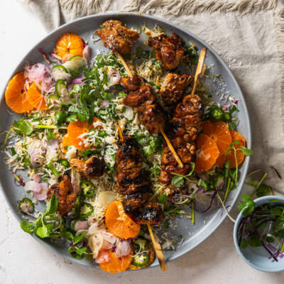 ClemenGold® teriyaki-glazed chicken kebabs