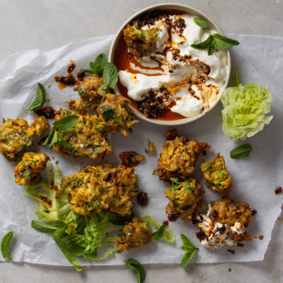 Leftover lettuce pakoras