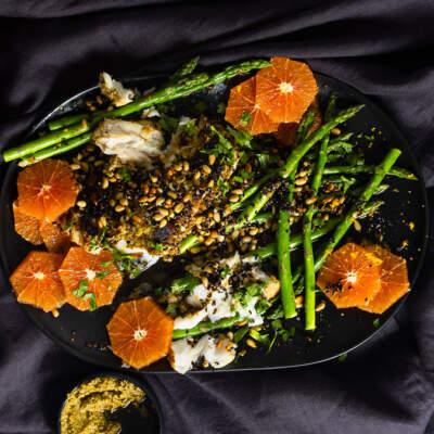 Panko-crusted miso hake