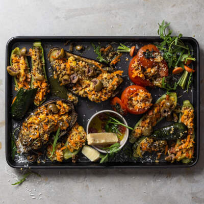 Nightshades stuffed with leftover grain salad