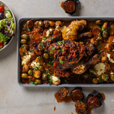 Tuscan chicken with baby potatoes