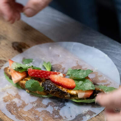 Strawberry rice paper rolls