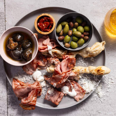 Charred mortadella anti pasto