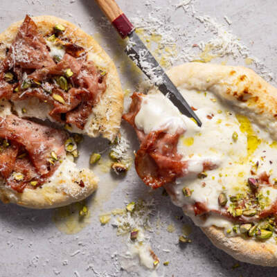 Mini mortadella pizza