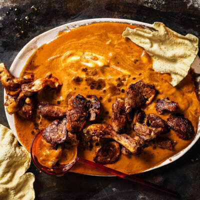 Butter chicken livers, necks and gizzards curry