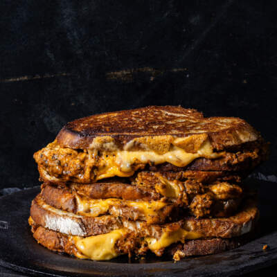 Butter chicken and cheese toasties