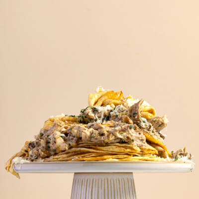 Chicken and mushroom pancakes